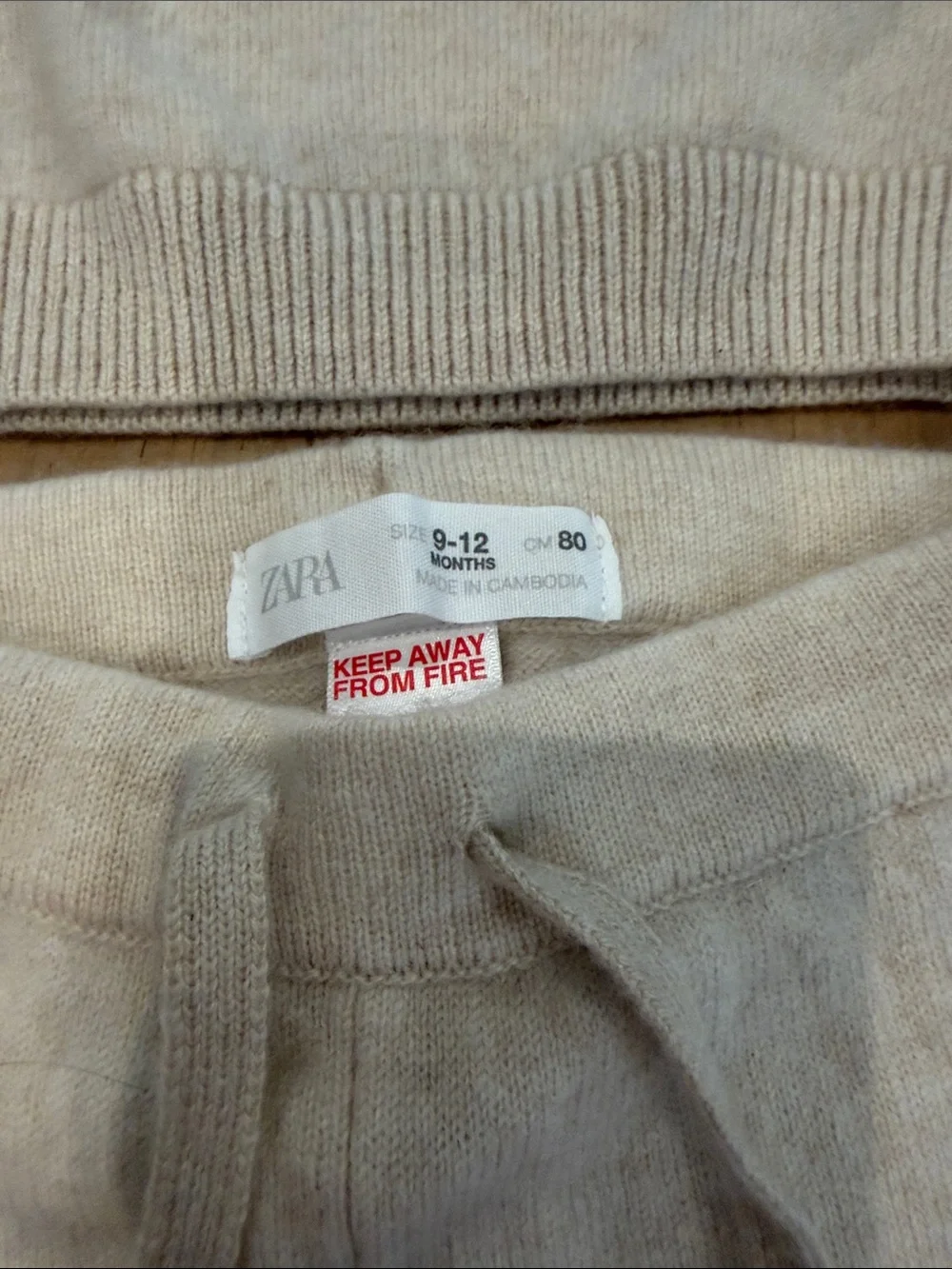 Zara Cream 100% cashmere Sweatshirt & Joggers Set